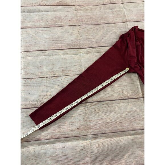 NWT BooHoo Burgundy Long Sleeve Ruched Bodice Dress - 10 - Picture 10 of 12